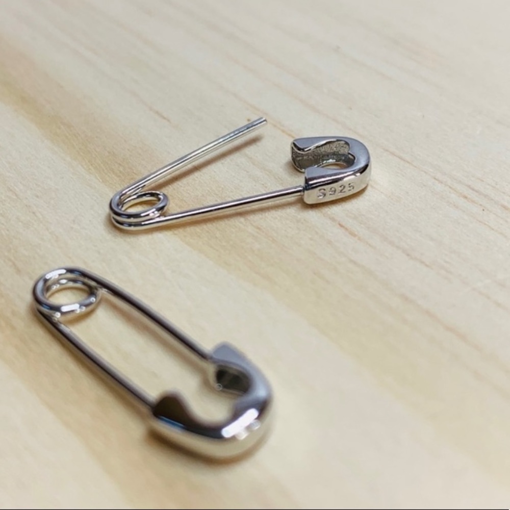 Kilt Pin Earrings Sterling Silver 925 - Picture 2 of 4